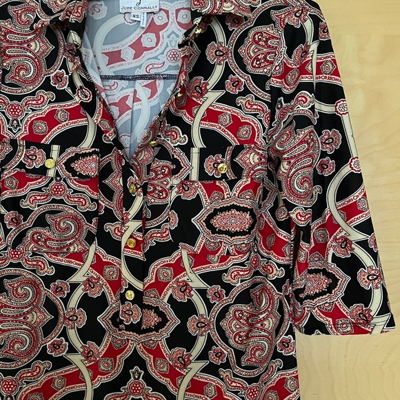 Vibrant Retro Red, Black and Cream Jude Connally Mini Dress - Picture 3 of 9